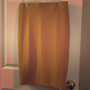 Yellow knee length skirt